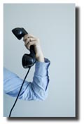 hand holding telephone